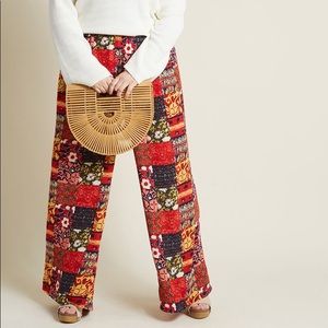 Plus Patchwork Palazzo Pants